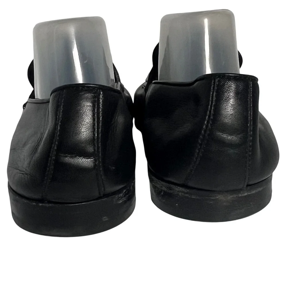 Ermenegildo Zegna L'Asola Black Leather Penny Loafers Secondskin Mens 10.5